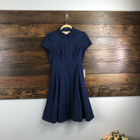 Gal Meets Glam Molly Shirt Dress New Navy Size 0